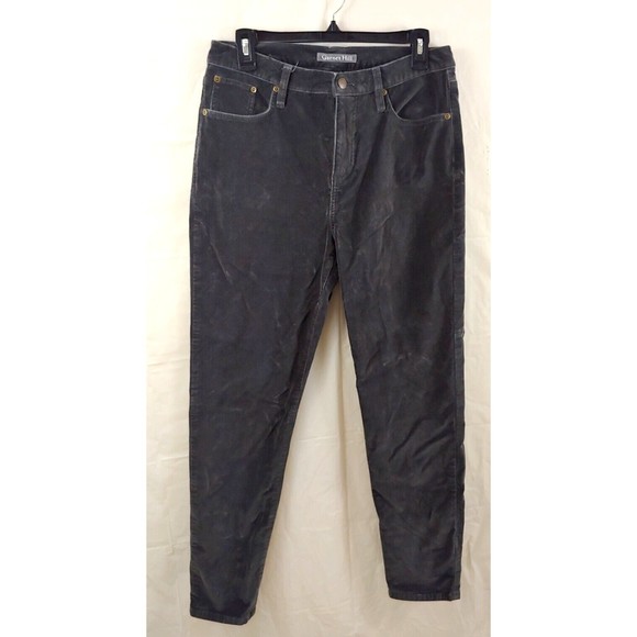 Garnet Hill Womens Jeans Sz 8 Gray Velvet Velour Skinny Leg Ankle Cotton Stretch - Picture 1 of 6